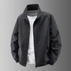 Men's Lightweight Stand-Up Collar Jacket, Multi-Pocket, Loose Fit, Plus Size, Spring/Autumn for Middle-Aged & Elderly.