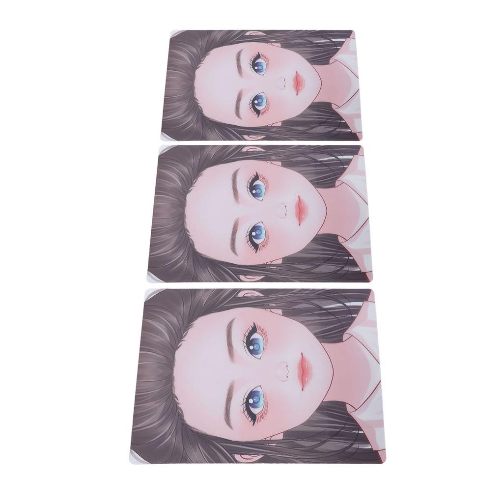 3 ks Růžové Oblečení Malování Make-up Cvičení Šablona Zesílená Opakovaně Použitelná Velikost A4 Omyvatelná Barva na Obličej P