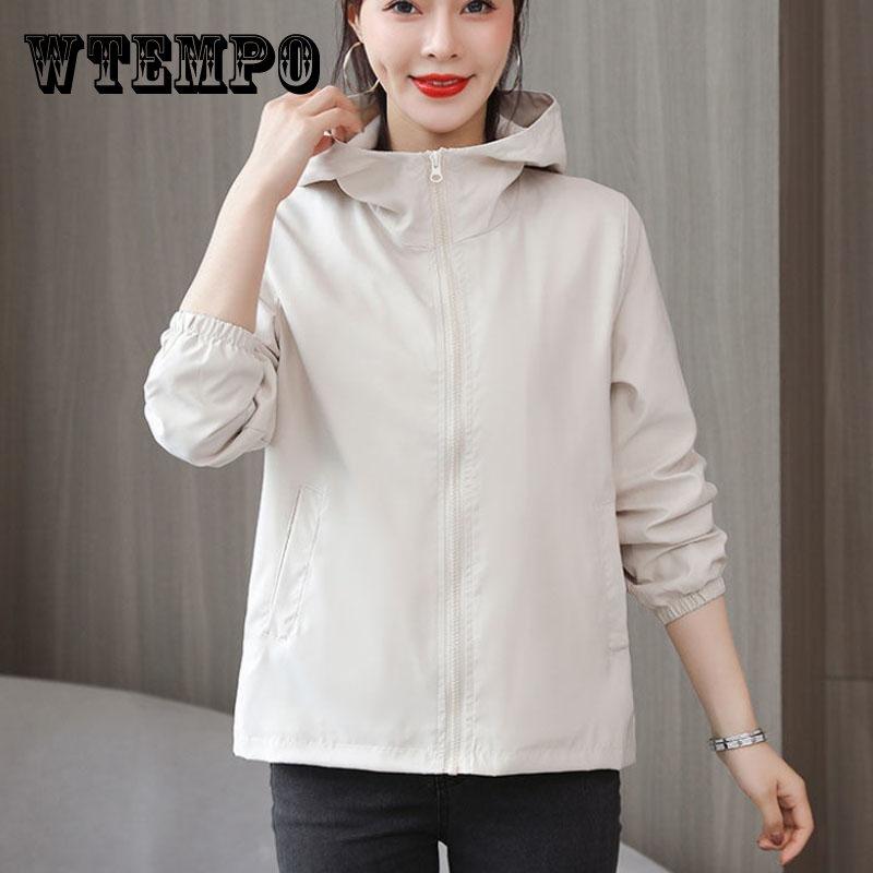 

Женские весенне-осенние пальто, женские корейские универсальные куртки с капюшоном и длинными рукавами, однотонный повседневный кардиган на молнии