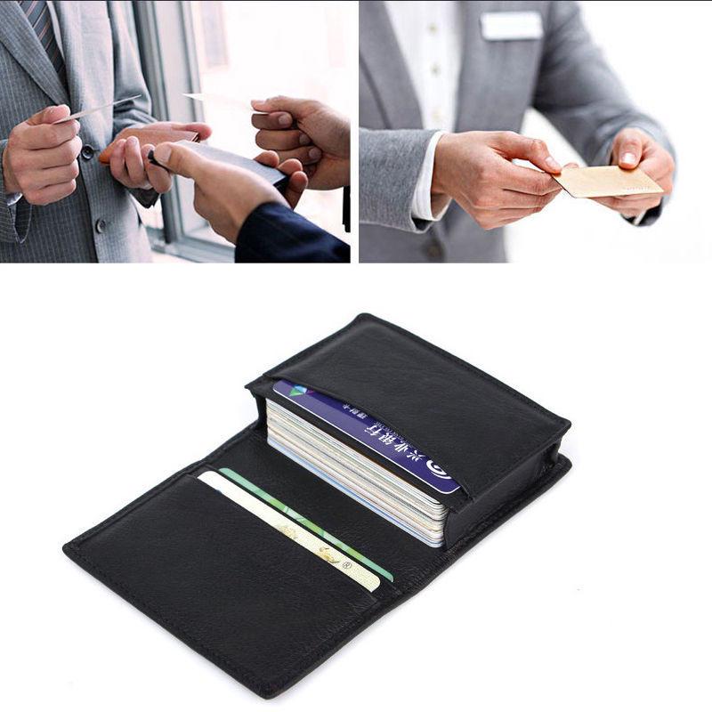 Buy Black Genuine Leather Expandable Credit Card ID Business Card