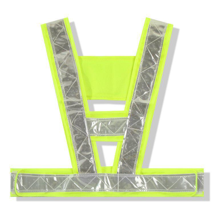 V-shaped Reflective Safety Vest for Cycling and Gardening with Fluorescent Strips, Customizable Printing Available