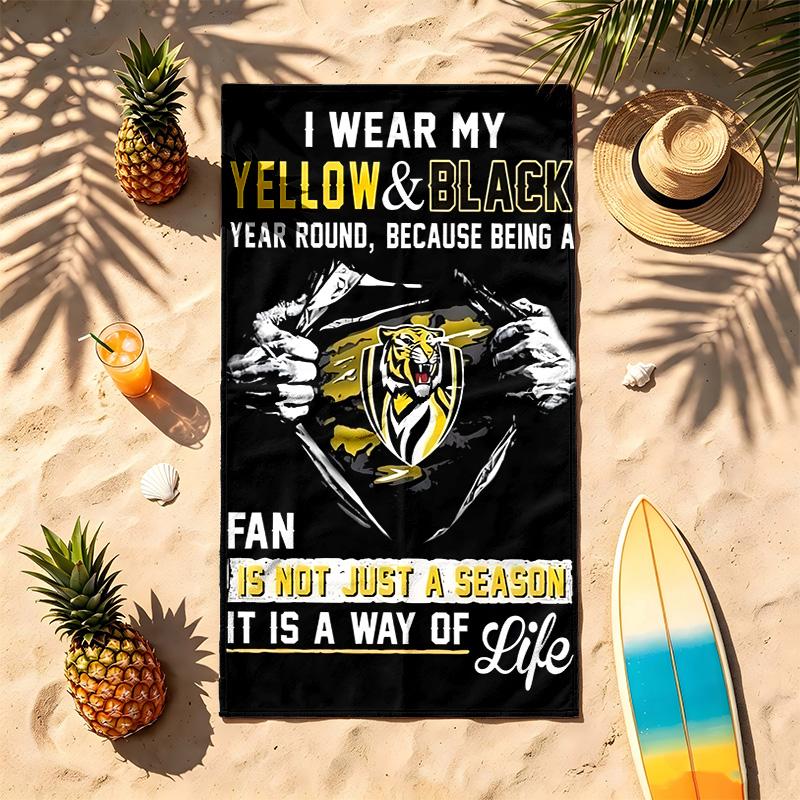 Richmond Football Club (1) Thema Strandtuch Sandabweisend Weich Und Bequem Geeignet Für Den Pool Camping Yoga Und Tauchen Ein Reise-Essential