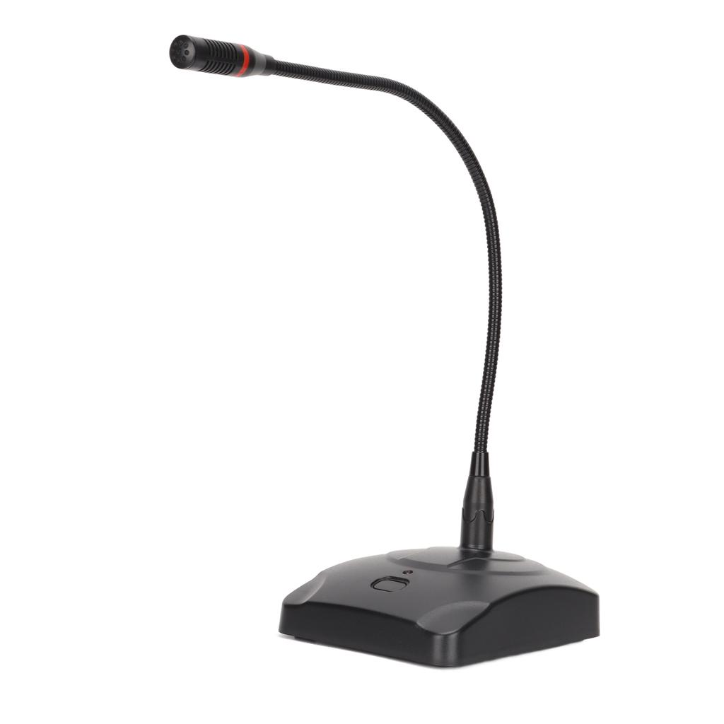 Gooseneck Microphone Desktop 6.35mm Cable Gooseneck Microphone with Light for Conferences Broadcast Recording