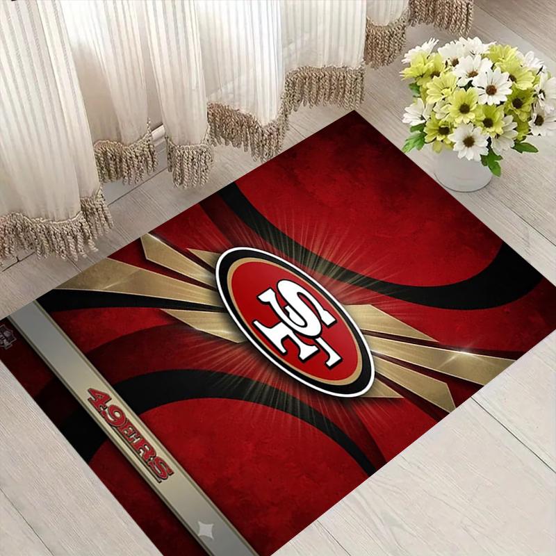 San Francisco Football Football Pattern Soft Area Rug Non Slip Indoor Floor Carpet Sports Decor Mat for Bedroom