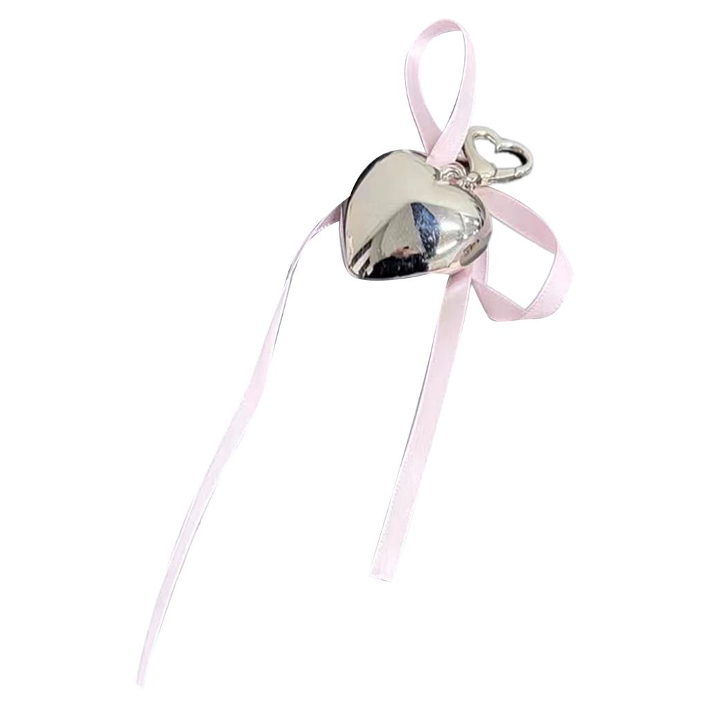 Ribbon Heart/Bowknot Pendant Phone Chain Simple and Chic Handmade Keychain Fashionable Bag Accessory for Women Girls