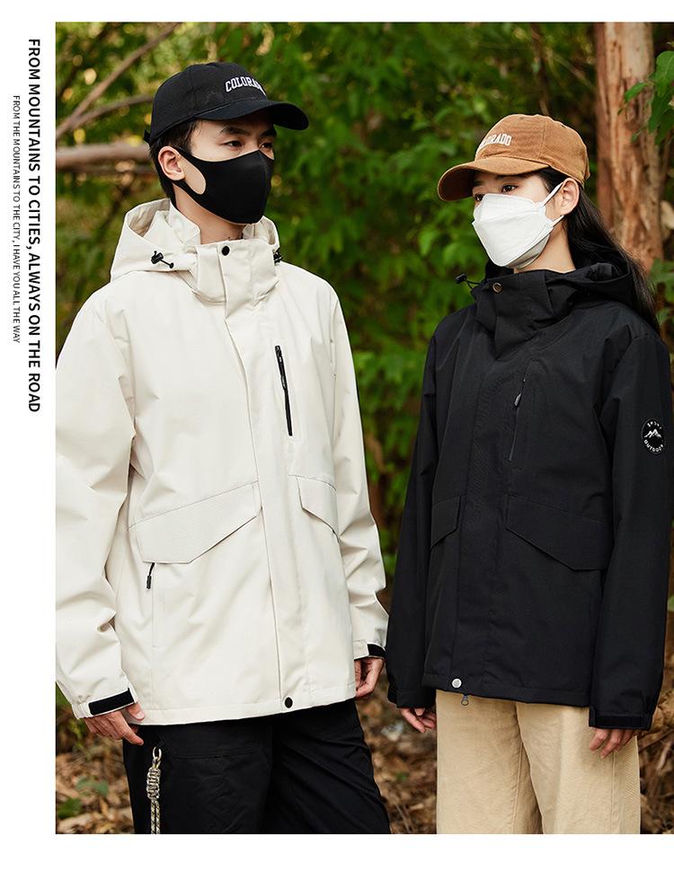 Unisex Spring/Autumn Windproof Hooded Jacket - Fashionable Men's Trench Coat
