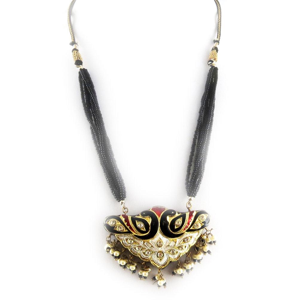 Les Trésors De Lily [B8570] - Parure 'Palanquin' Noir Rouge