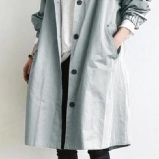 Women's Trench Coat Long Sleeve Cotton Hoodie Jacket Oversized Windbreaker Jacket Loose Fit Fall Outerwear