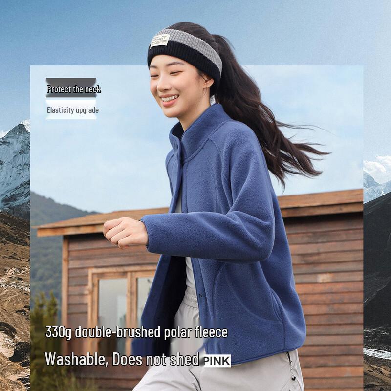 SNOWFLYING Women s Autumn/Winter Double-Sided Fleece Jacket L