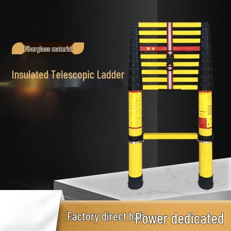 Adjustable Electric Telescopic Ladder with Fishing Rod Holder