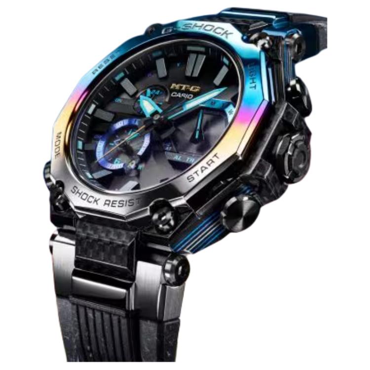 Casio MTG B2000 Orologio da Uomo Impermeabile 200m Movimento Solare al Quarzo Cinturino in Resina Quadrante Nero MTG-B2000YST-1AJR