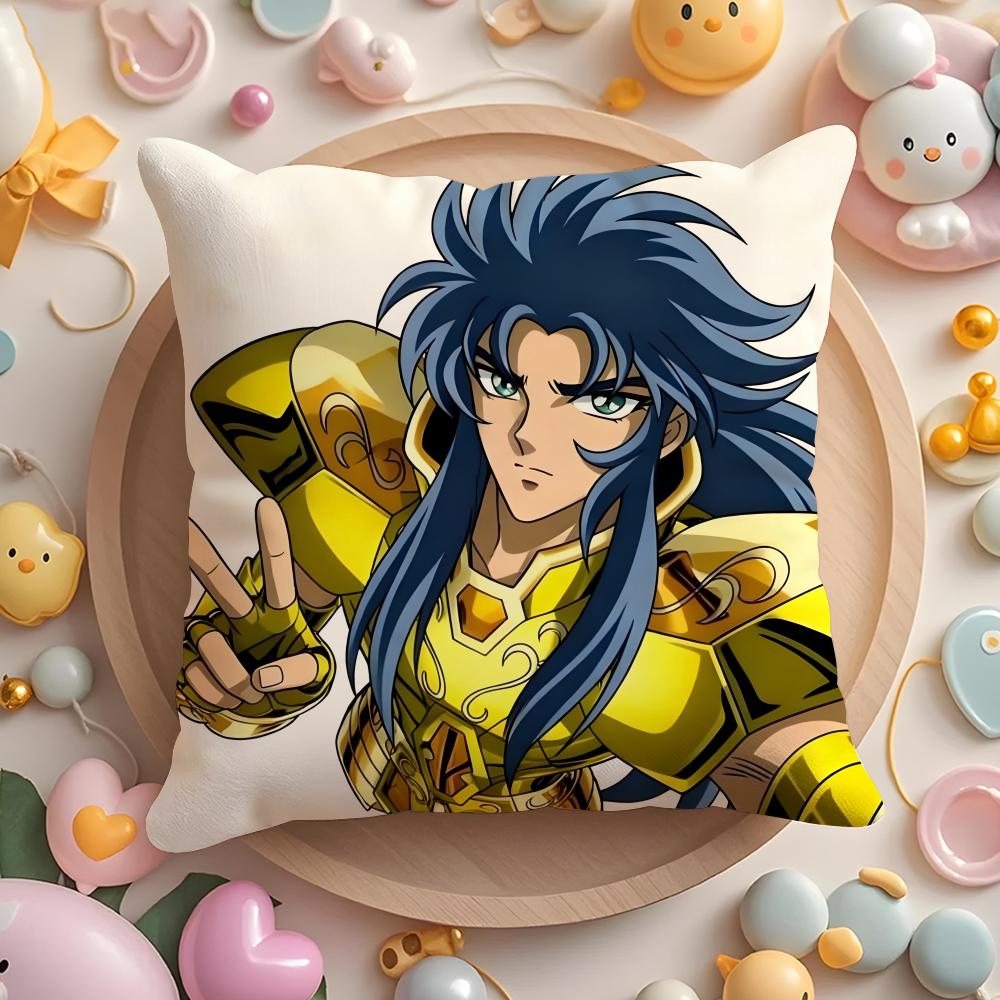 Anime S-Saint S-Seiya Cushion Cover Home & Car Multi-Scene Pillow Cover - Reversible, Soft & Durable for Daily Use