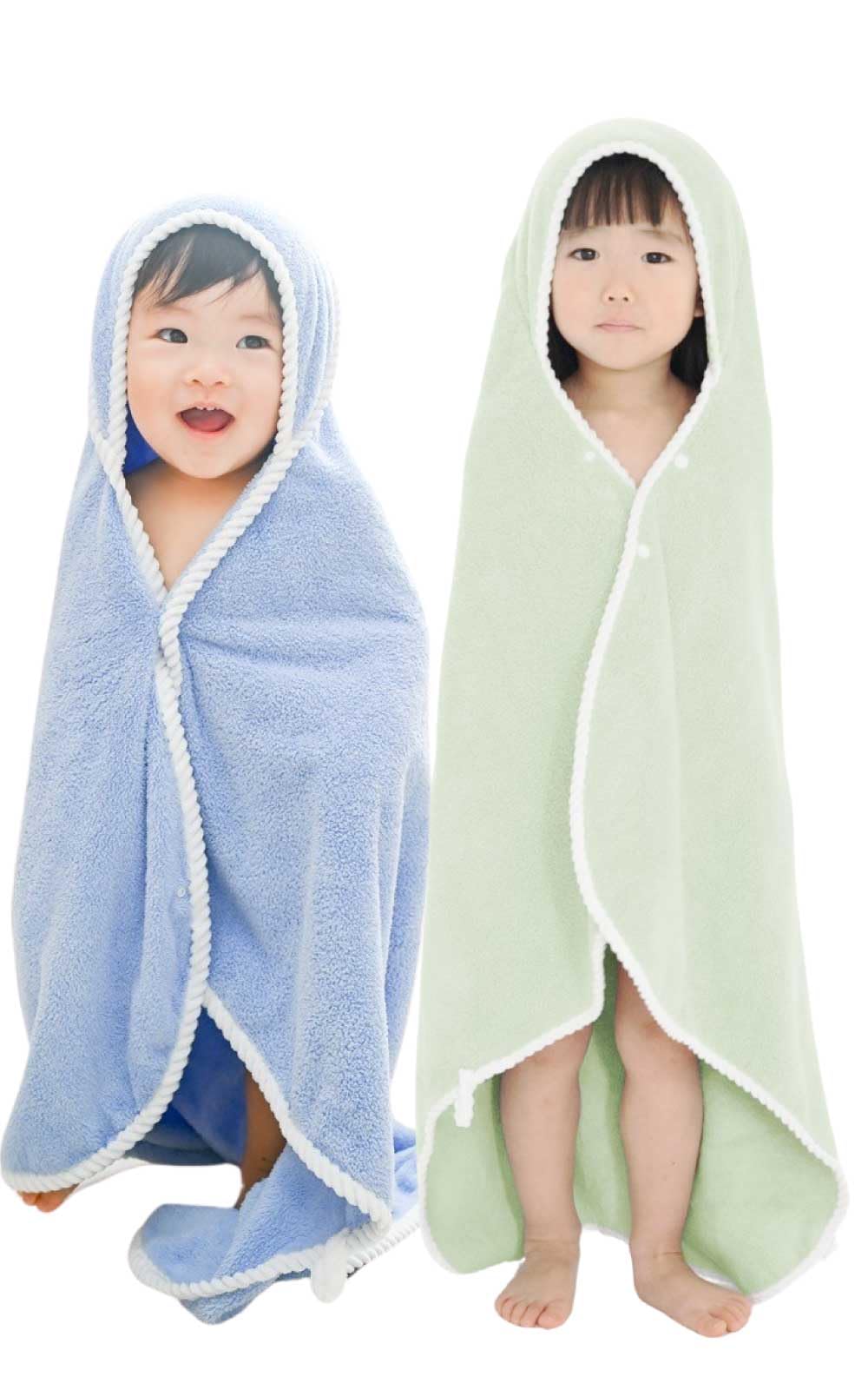 

rinaty Халат для купания Baby Kids, идеально подходит для Полотенце для купания с капюшоном Пончо для купания Swaddle Mist [проверено на наличие формальдегида, одноразовое купание] (Синий и зеленый)