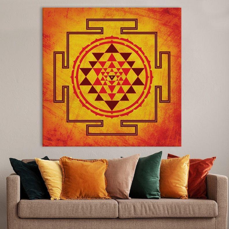 Sri Yantra tapestry canvas painting art 75x100