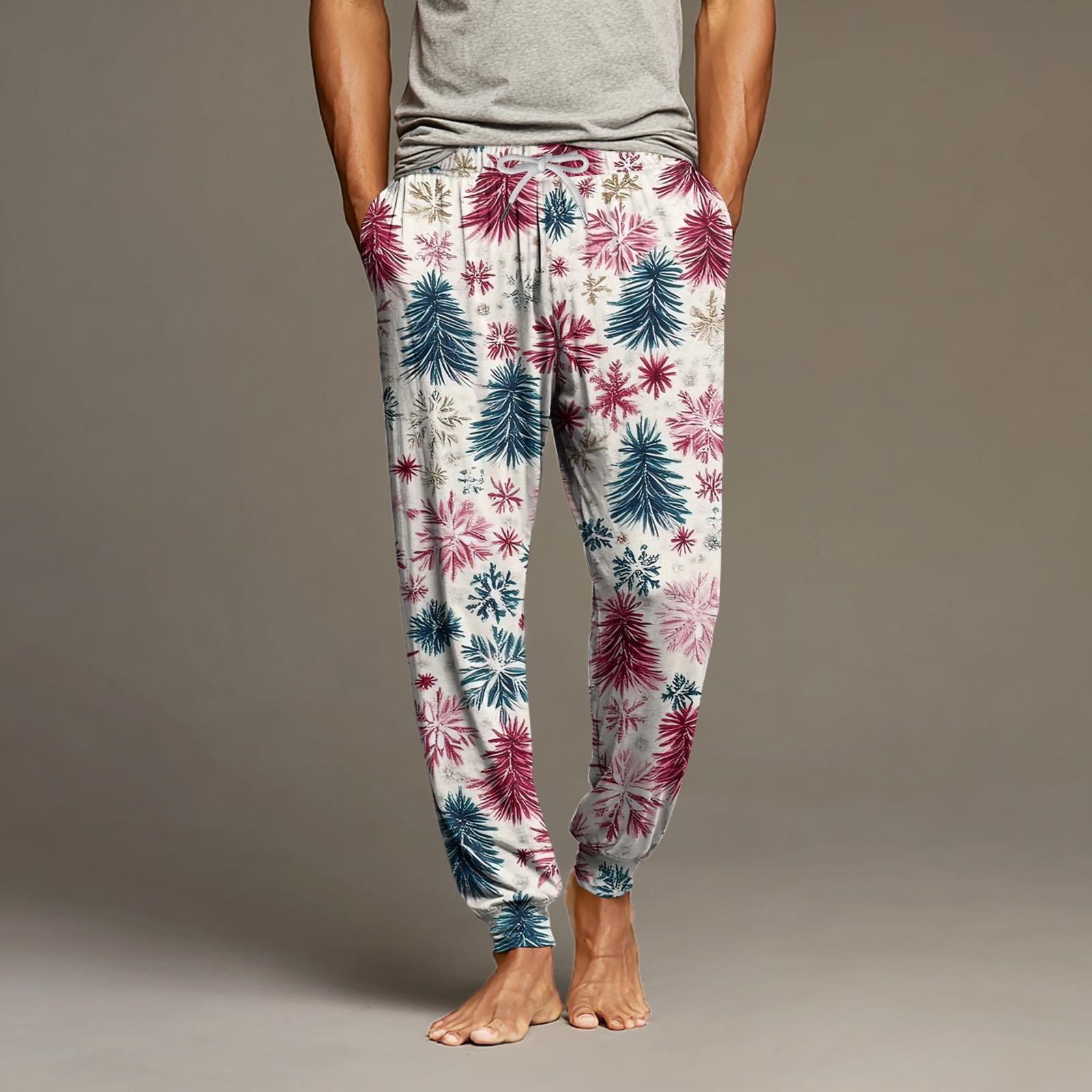 

Мужские повседневные брюки с карманами на кулиске и манжетами, домашние брюки для сна XXL