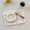 Square/Round Table Napkins Girly Style Insulation Pad Pot Mats Heart Pattern Placemats  Tea Party