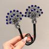 Pearl Peacock High-End Headbands Updo For Women Girls Party Meatball Head Hair Accessories