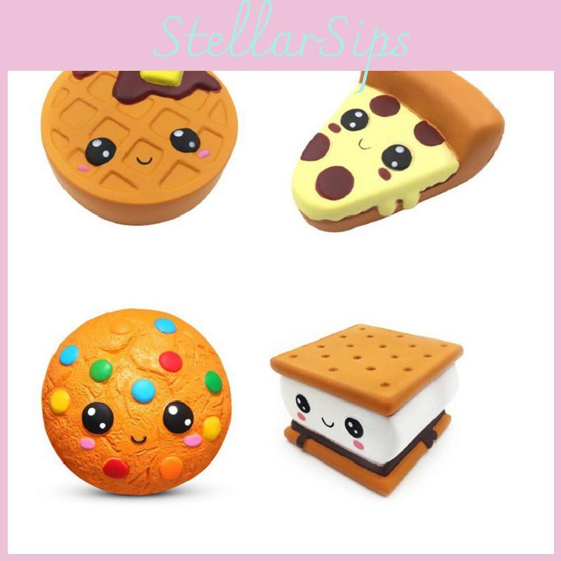 Emoji Cookies Squishy Pizza Hamburg Slow Rising Stress Reliever Squeeze Toy
