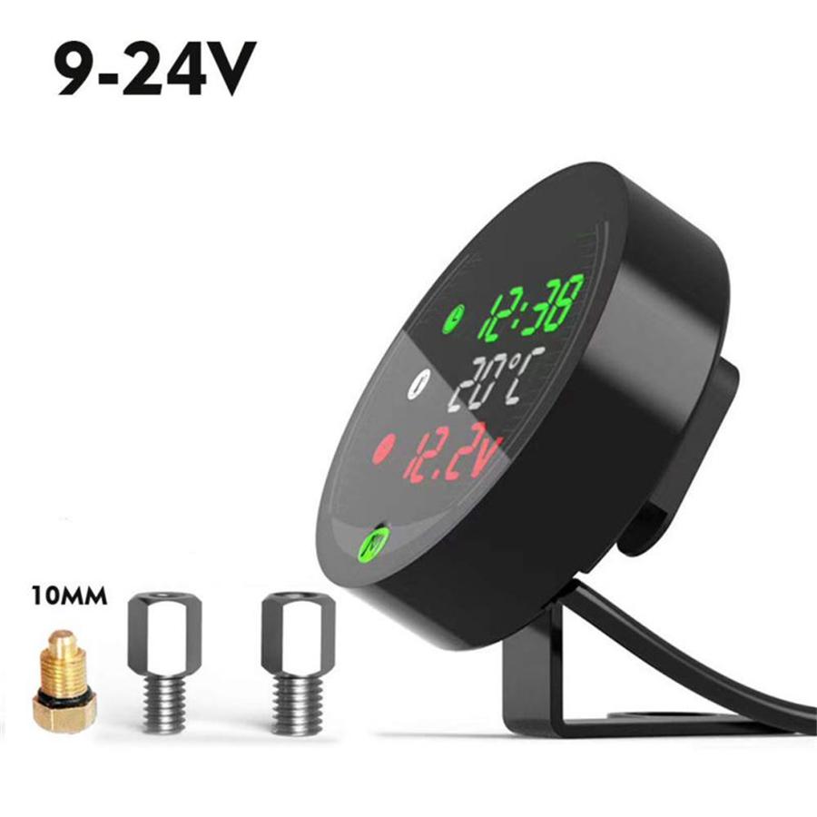 Motorcycle 5 In 1 Electronics Water Temp Guage Time/Voltage Display USB Charger