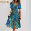 Women's Fashion Summer Spring Short Sleeve V-Neck Casual Dresses