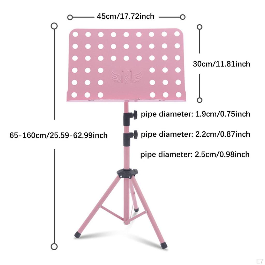 Music Sheet Stand, Adjustable Height Easy Setup Stable Note Holder Book Stand