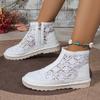 Mesh Cool Boots for Women 2024 New Summer Thin Breathable Women's Versatile Short Boots Zipper Mesh Hollow Open Boots