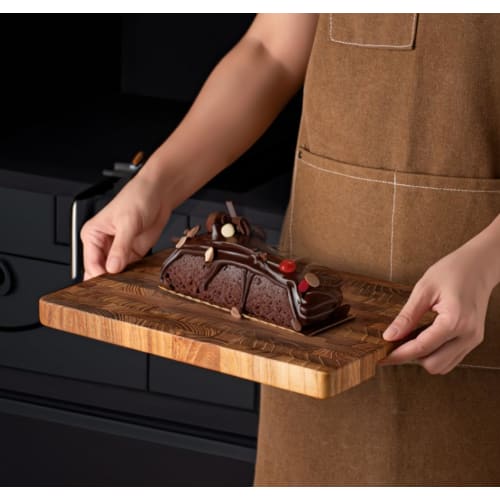 Solid Wood Kitchen Cutting Board, Extra Large, End-Cut Antibacterial and Mildew-Resistant Solid Wood, Durable Geometric Wooden Cutting Board, Acacia C