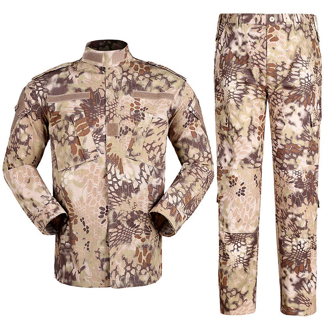 

Камуфляжний одяг Комплект верх і низ BDU Камуфляжна куртка Соти Штани Військовий Одяг для бою в грі на виживання [GUN FREAK] (Хайлендер Хакі, XS)