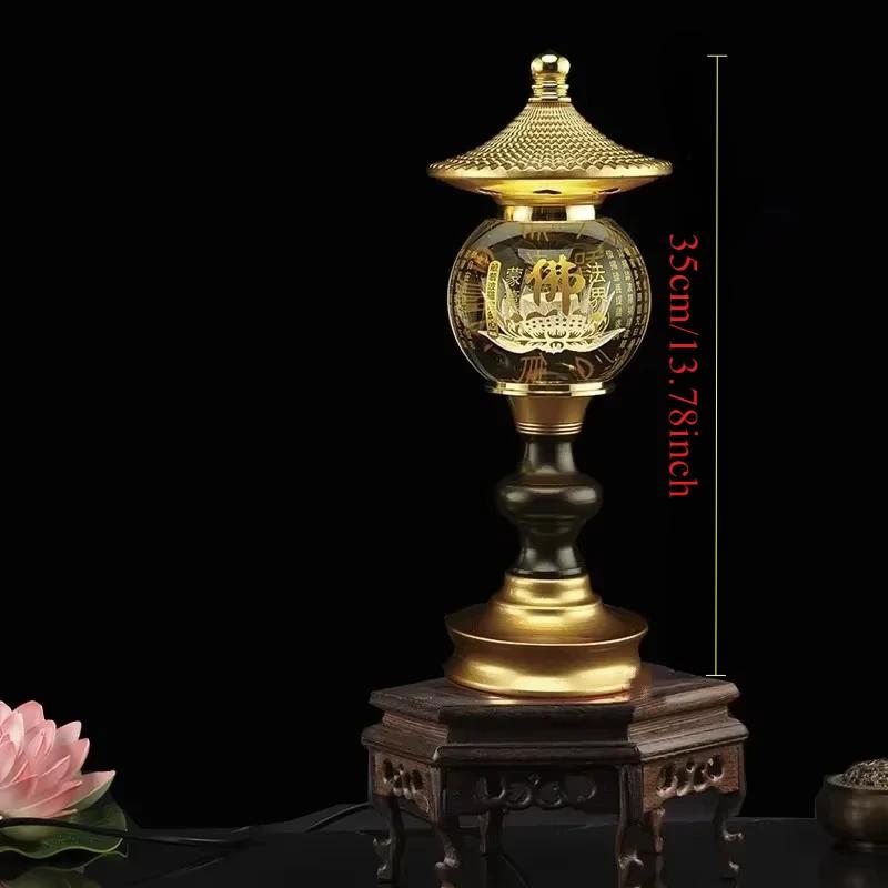 Color Crystal Lotus Candlestick holder Plug In Buddha Offering Crystal Ball Carving Scripture Temple Buddha Hall Domestic Buddha