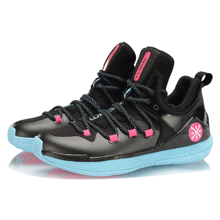 Li Ning 6th Person 2019 Basketball Shoes Men's Low top Black/Blue/Pink ABAP017-5