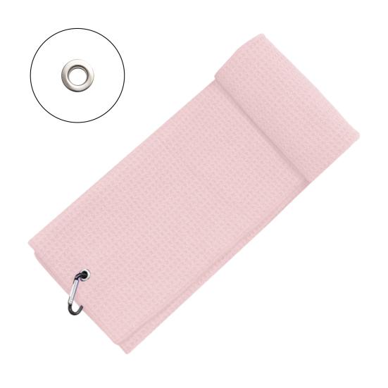 

Полотенце из микрофибры для гольфа с карабином с вафельным узором Супермягкая впитывающая ткань для чистки мячей для клюшки для гольфа Аксессуары для гольфа A розовый