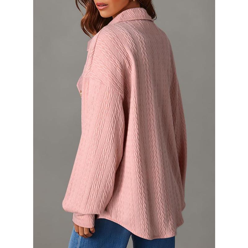 Women's Fashion Casual Solid Color Print Autumn Winter Long Sleeve POLO Neck Jackets & Coats