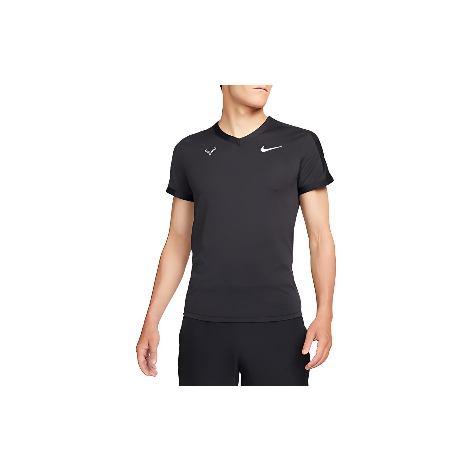 

Nike Футболка с коротким рукавом и логотипом V-образного выреза, повседневная, мужская, черная DM4268-010 S