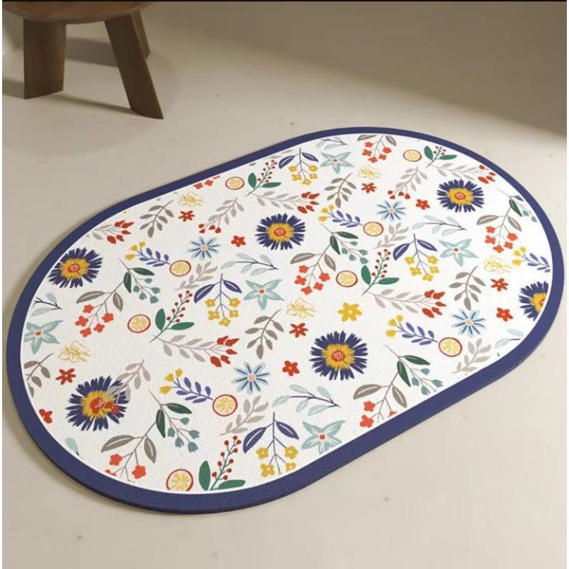 Absorbent Quick Drying Non-slip Diatom Mud Mat Bathroom Toilet Toilet Door Mat Easy To Clean Bathroom Door Mat