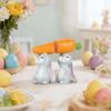 2Pcs/Set Hand-Painted Resin Rabbit Decoration Carrot-Carrying Bunny Statue  Carrot Egg Decoration
