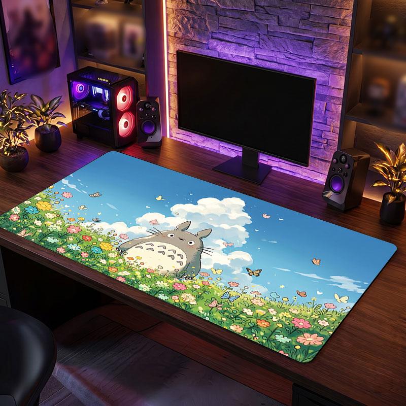Grand Tapis de SourisMon Voisin Totoro Étendu Tapis de Bureau Souple Gaming Bureau Décoration Table d'Ordinateur Tapis