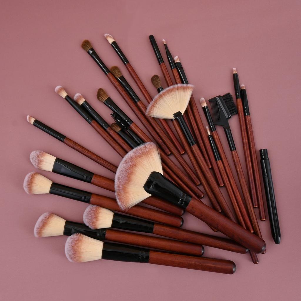 Mahogany Handle Animal Hair Makeup Brush Foundation Eye Shadow Brush Loose Powder Brush 26 Wool Set