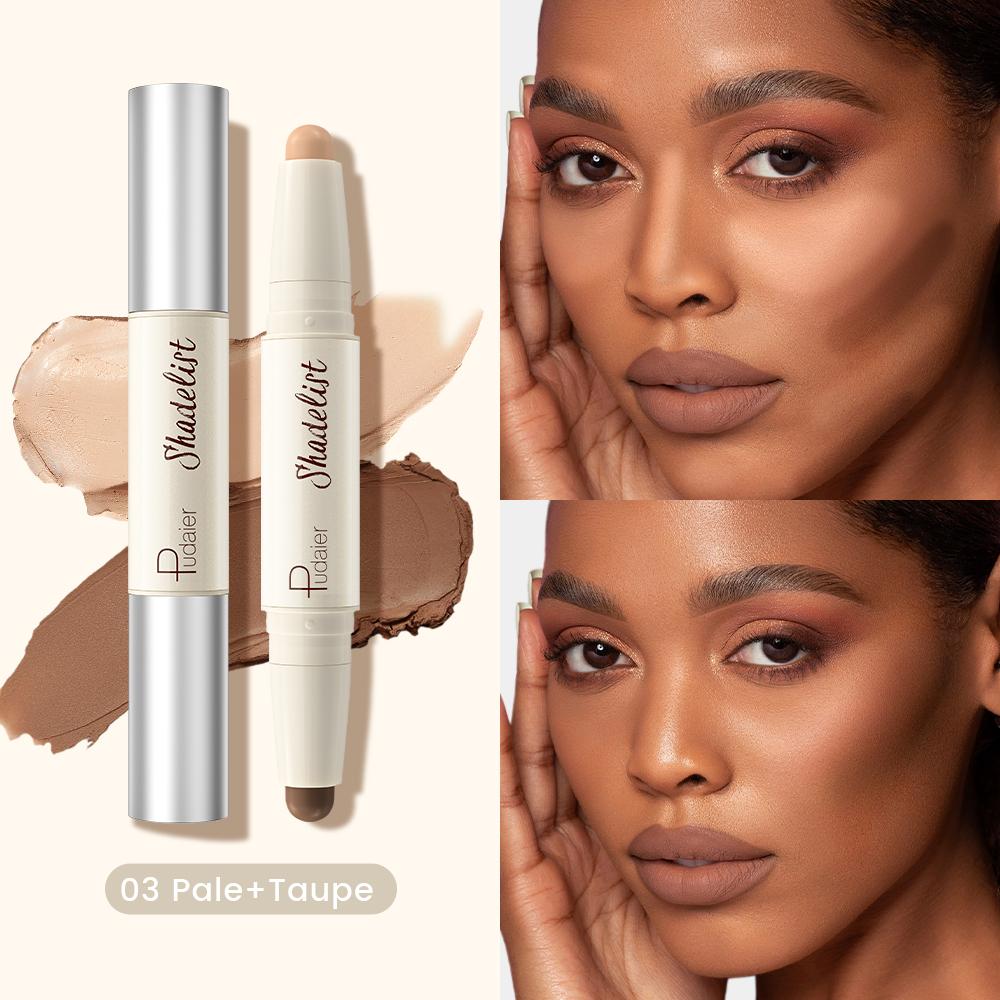 

Увлажняющий шелковистый трехмерный контурный стик, натуральный матовый двухцветный хайлайтер для лица, высветляющий, для макияжа носа, тени, консилер