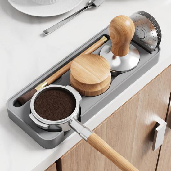 Coffee Press Powder Stand Coffee Tamping Pad Food-Grade Silicone Mat Smooth Non-Porous Surface Easy Clean Barista Tool