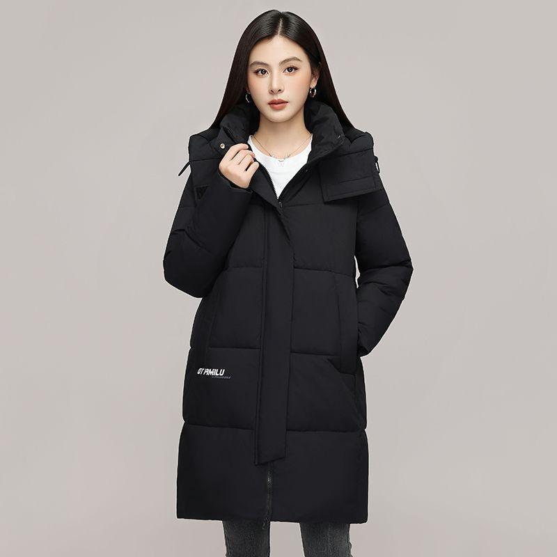 

Fashionable and Warm Mid-length Down Cotton-padded Jacket, Loose and Casual Cotton-padded Jacket for Women Winter 3XL чорний