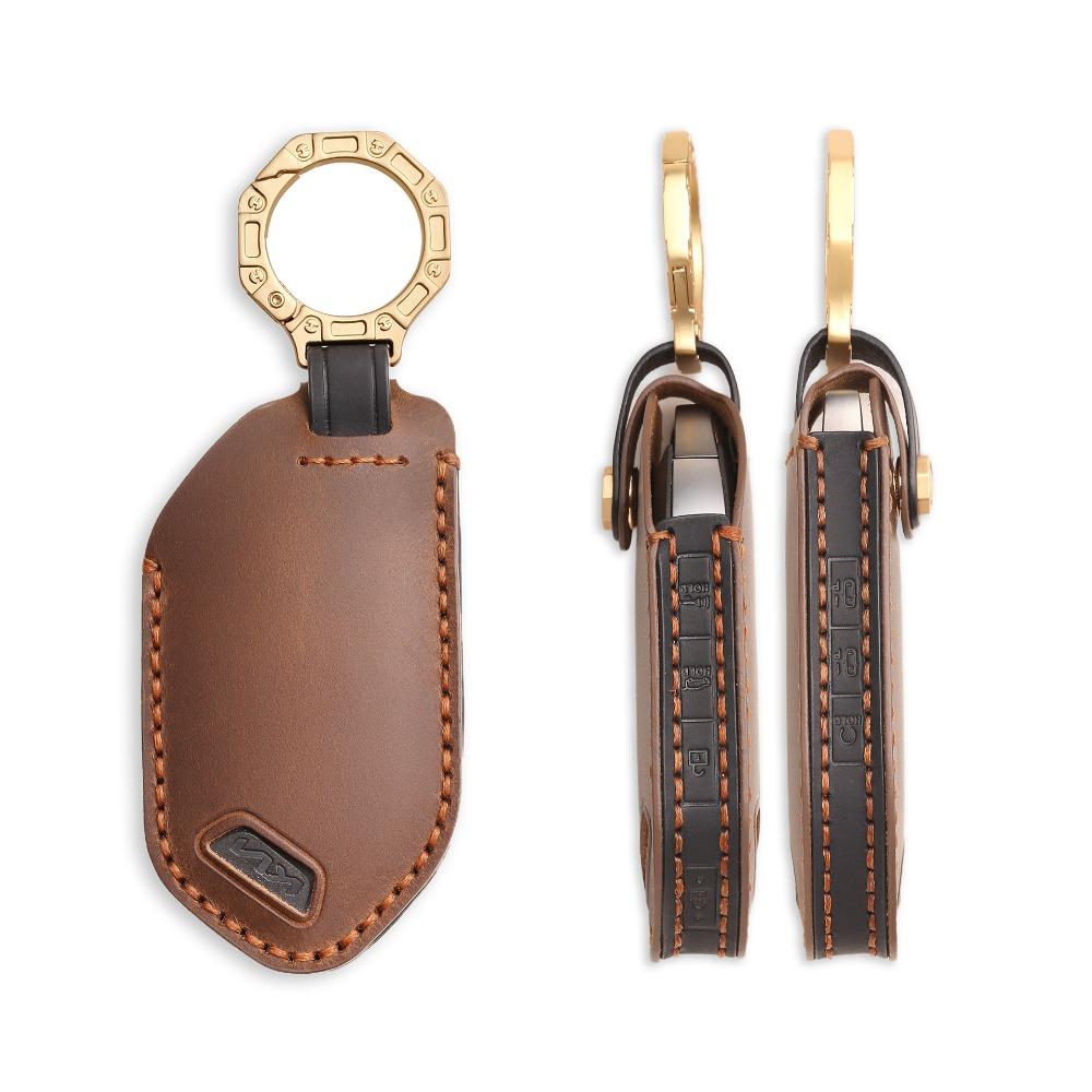 

Новый трансграничный кожаный чехол для ключей автомобиля подходит для нового KIA 2024 года, высококлассный чехол для ключей из коровьей кожи KIA.