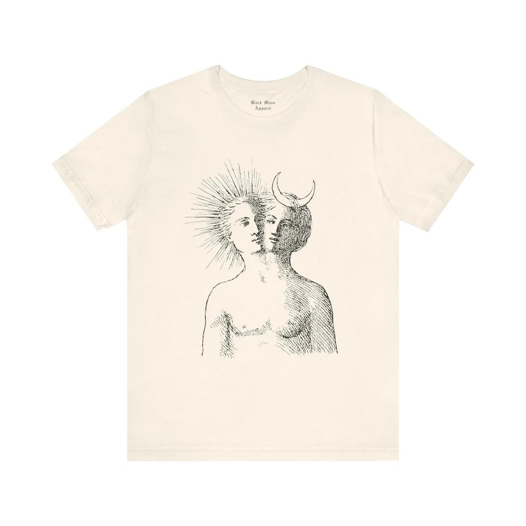 Unity of Opposites Vintage Art Tshirt Alchemical Rebis Occult Art Shirt Hermetic Magic Tee Alchemy Jersey Short Sleeve Tee