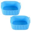2Pcs Silicone Air Fryer Basket Tray Reusable Square Liner Pot for Air Fryer BPA-Free Replacement of Parchment