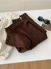 Women's Autumn Winter Warm Ribbed Knit Sweater - Half-High Neck, Rolled Hem, Loose Fit, High-End Feel