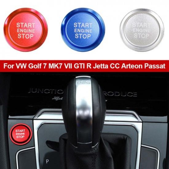 Car Start Ignition Engine Start Stop Button Ring Cover Trim Sticker Decor For VW