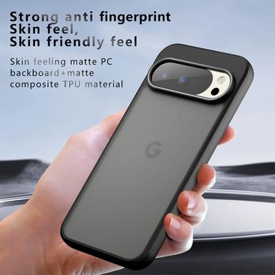 Carcasă pentru Google Pixel 10 Pro XL Rezistentă la Șocuri Textură Mată de Piele PC+TPU Anti-amprentă Capac Transparent pentru Google Pixel 10