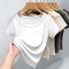 T-shirt da Donna a Coste di Alta Qualità con Girocollo Manica Corta Dimagrante – Top Estivo Versatile, Elastico, Monocolore