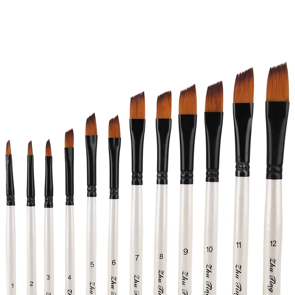 12pcs Drawing Brush Pen Set Art Gouache Water Color Oil Painting Tools (02)