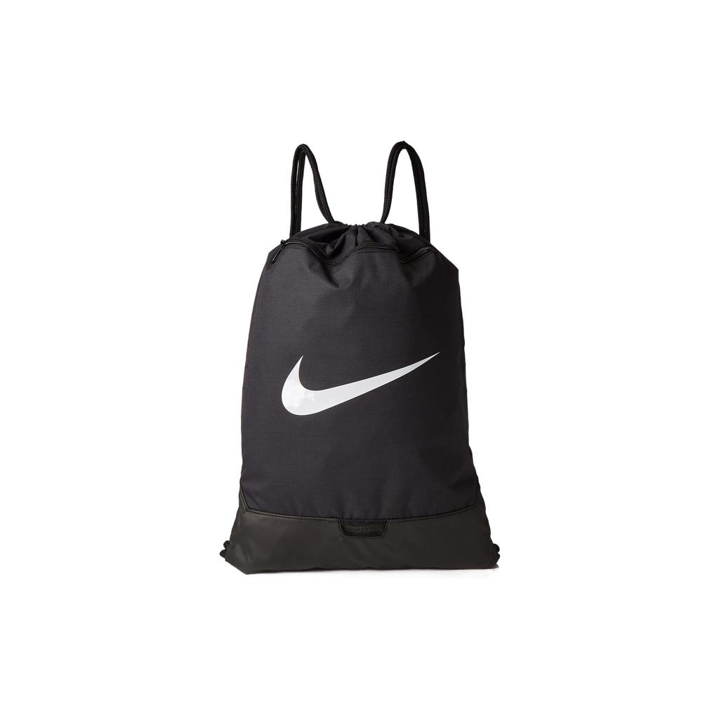 Nike Brasilia Series White Logo Drawstring Training Polyester Fitness Backpack Unisex Backpack Black BA5953-010
