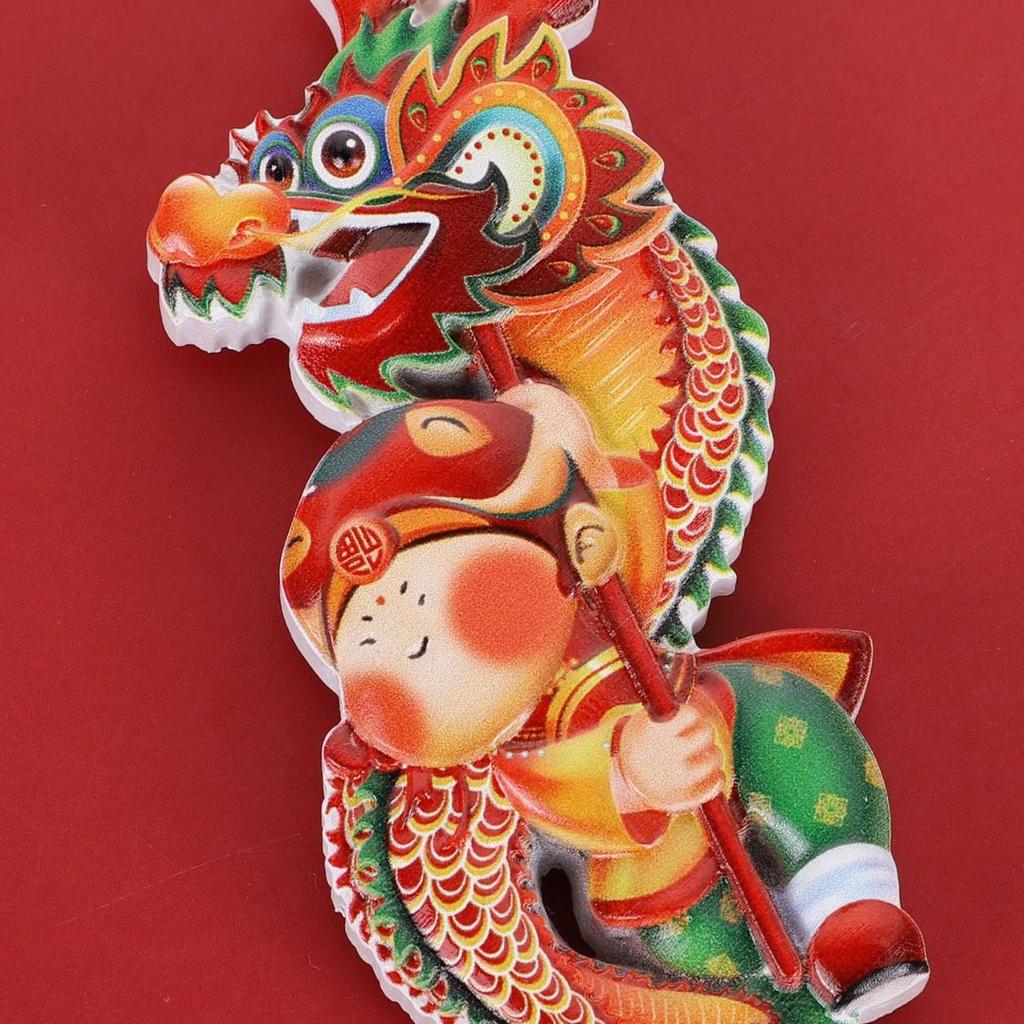 Chinesischer Cartoon Löwentanz Harz Kühlschrankmagnet - Neujahrsdekoration
